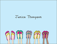 Flip Flop Feet Folded Note Cards