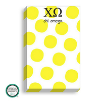 Yellow Polka Dot Notepads with Optional Greek Lettering