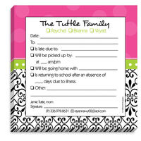 Pink Ironwork Family Excuse Notepad
