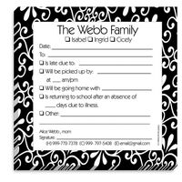 Black and White Swirl Family Excuse Notepad