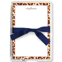 Leopard Memo Sheets in Holder