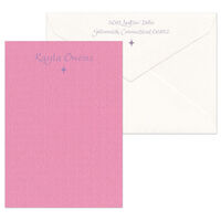 Rosa Color Flat Note Cards with Optional Design