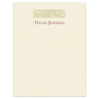 Cream Scrolled Letterpress Flat Note Cards