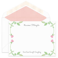Rose Border Flat Note Cards
