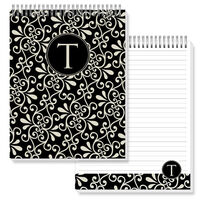 Black and Cream Swirl Jumbo Spiral Top Notepads