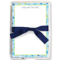 Light Blue Snowflake Memo Sheets in Holder