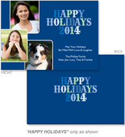 Blue Happy Holidays Phillips Photo Cards