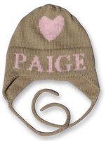 Personalized Heart Knit Hat with Earflaps