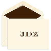 Classic Initial Folded Note Cards  - Raised Ink