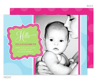 Polka Dot Baby Photo Birth Announcements