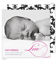 Love Baby Girl Photo Birth Announcements