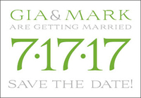 Green Petite Save the Date Numbers Announcements
