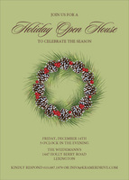 Wreath Holiday Invitations