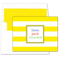 Yellow Stripe Foldover Note Cards