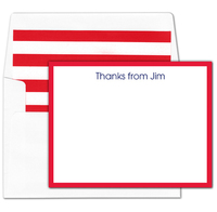 Red Border Flat Note Cards