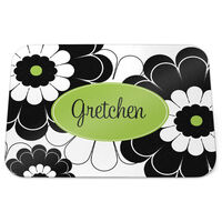 Black and Lime Flower Glass Cutting Boards