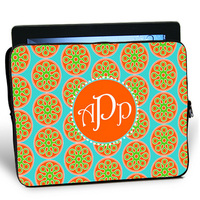 Orange and Turquoise Prep iPad Sleeve