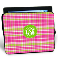Preppy Pink and Green iPad Sleeve