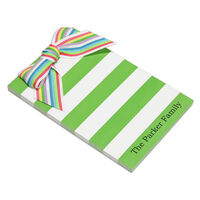 Green Stripe Bow Notepads