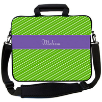 Fun Stripe Green & Purple Laptop Bag