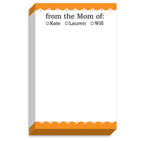 Orange Scalloped Mommy Notepads