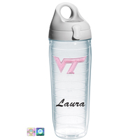 Virginia Tech Pink Personalized Water Bottle
