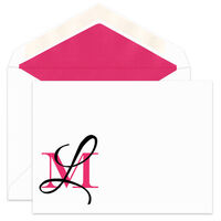 Duo Initials Flat Note Cards in Your Color Palette
