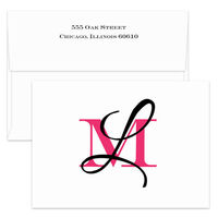 Duo Initial Folded Note Cards in Your Color Palette