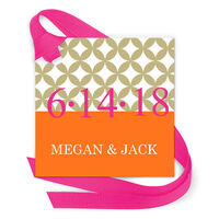 Bright Pattern Monogram Gift Tags with Attached Ribbon