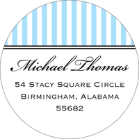Elegant Pinstripe Round Address Labels