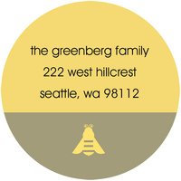 Simple Bee Round Address Labels