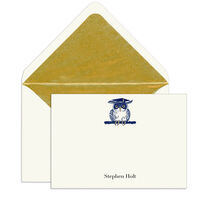 Elegant Note Cards with Engraved Owls