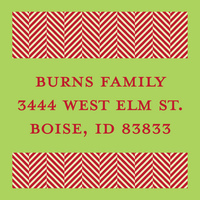 Red Tweed Square Address Labels