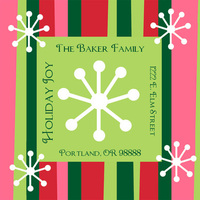 Holiday Fun Stripes Square Address Labels