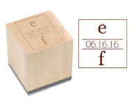 Two Initial Dated Wood Block Rubber Stamp
