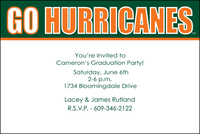 University of Miami Go Hurricanes Invitations