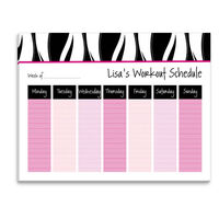 Black and Pink Zebra Stripes Weekly Schedule Pad