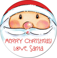 Smiling Santa Gift Stickers
