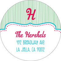 Blue Oh What Fun  Round Address Labels