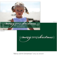 Christmas Evergreen Stripe Photo Holiday Cards