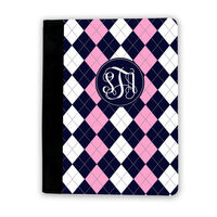 Navy & Pink Argyle iPad Cover