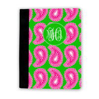 Paisley Preppy Pink and Green iPad Cover