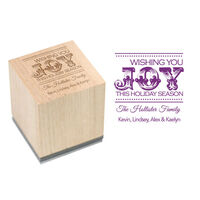 Wishing You Joy Wood Block Rubber Stamp