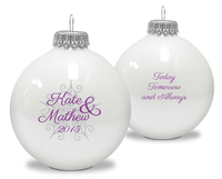Snowflake Couples Ornament with Your Text Choice