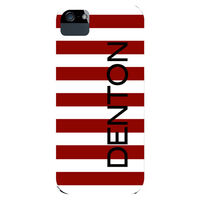 Crimson & White Rugby Stripe iPhone Hard Case
