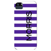 Purple & White Rugby Stripe iPhone Hard Case