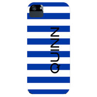 Blue & White Rugby Stripe iPhone Hard Case