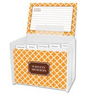 Tangerine Bristol Tile Recipe Box and Recipe Cards