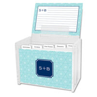 Teal Bursts Recipe Box and Recipe Cards