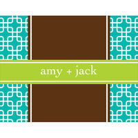 Teal Green and Lime Foldover Note Cards